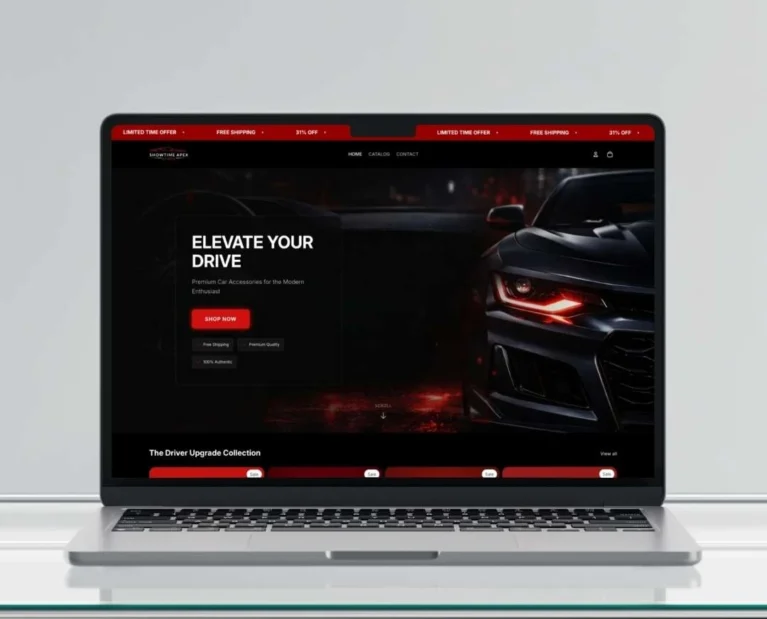 Showtime Apex – Shopify Website von Pixlo